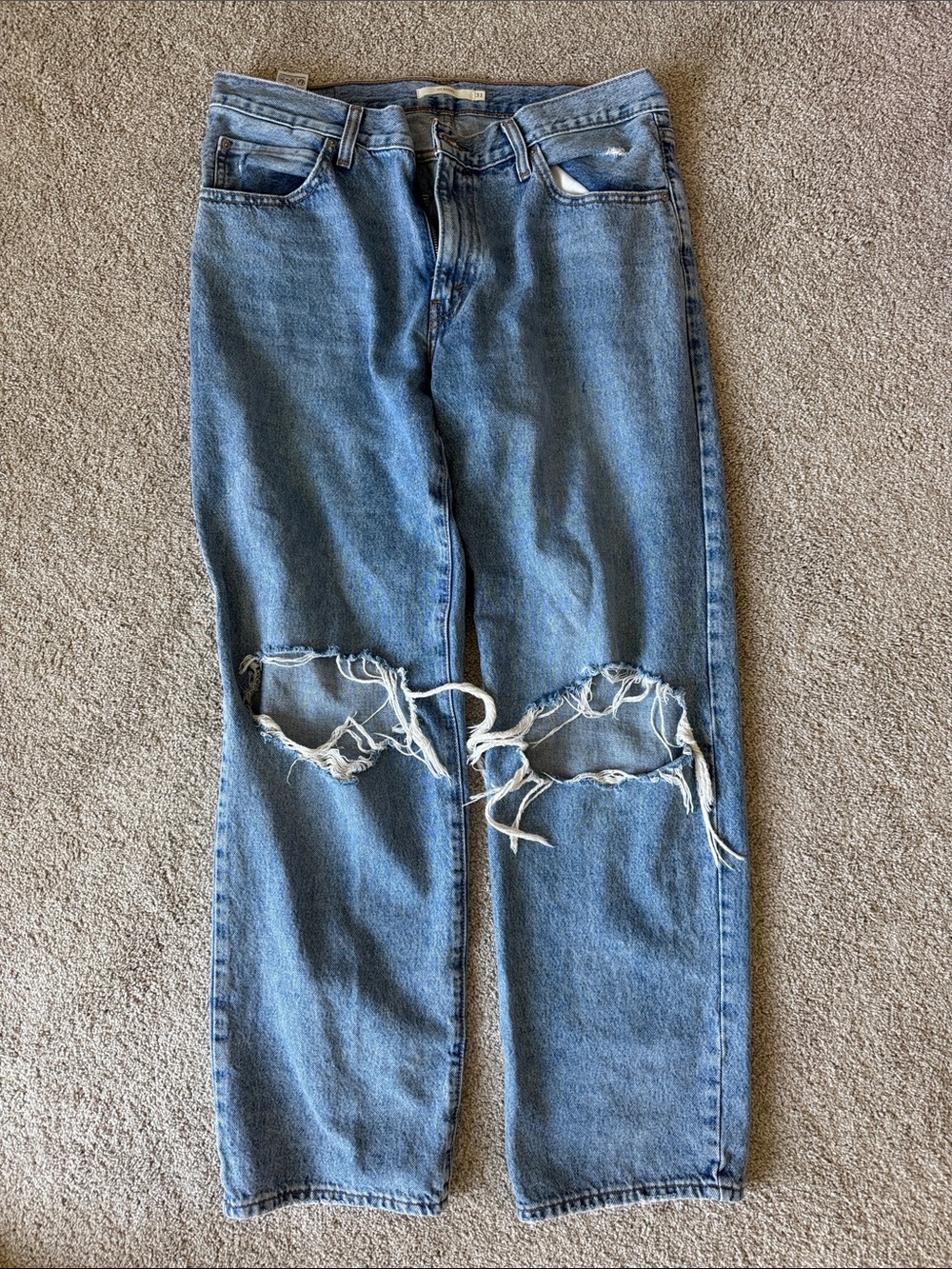 Classic Blue Distressed Jeans